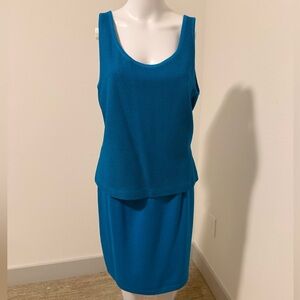 St. John Blue Sleeveless Skirt Set